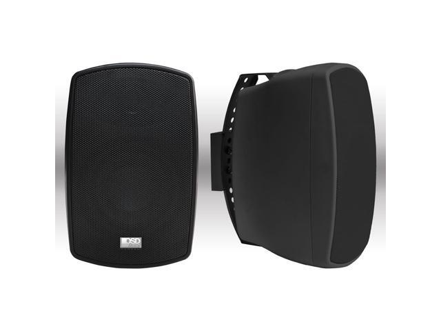 AP490 4' Outdoor Patio Speaker Pair, 60W RMS and 70V, IPX6 Weather Resistant, Full Motion Bracket, Black