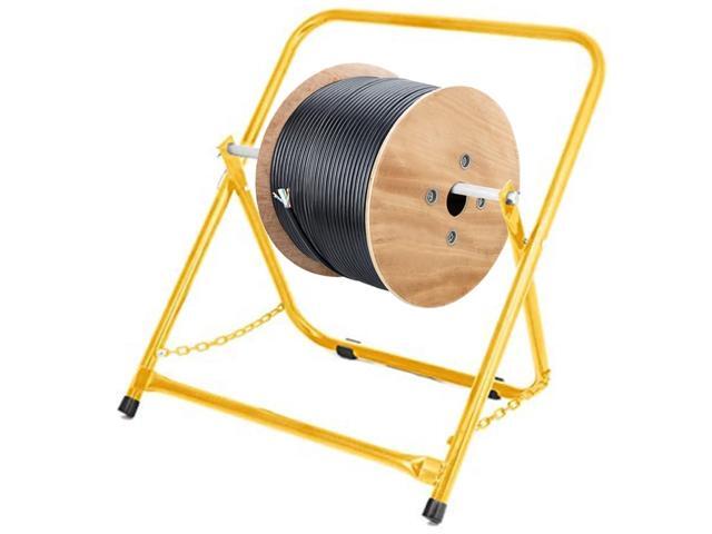 Single Axle Cable Reel Caddy Industrial Steel Wire Dispenser with Adjustable Spindle Holds Reels Up to 20 in Diameter & 100 lb Portable.