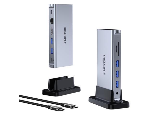 11-in-1 USB C Docking Station with Detachable 3.3ft Long Cable, 4K@60Hz HDMI, 100W PD, Ethernet, USB 3.0, SD/TF, Vertical Design for MacBook...