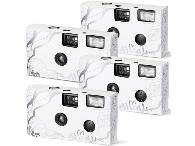 4 Pcs Disposable Camera Single Use Film Camera One Time Camera for Photography with Flash Color Film for Wedding, Anniversary, Travel, Camp, Party...