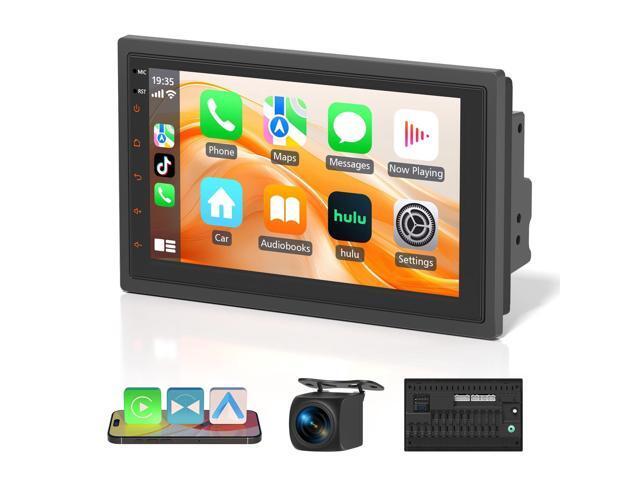 Double Din Car Stereo - Wireless CarPlay & Android Auto, 7' HD Touchscreen Car Radio with Bluetooth,Voice Control, Backup Camera, Subwoofers, SWC,...