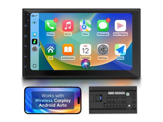 7' Double Din Car Stereo with Wireless Apple CarPlay & Android Auto, Touchscreen Car Radio with Bluetooth 4.1, Mirror Link, GPS Navigation, WiFi,.