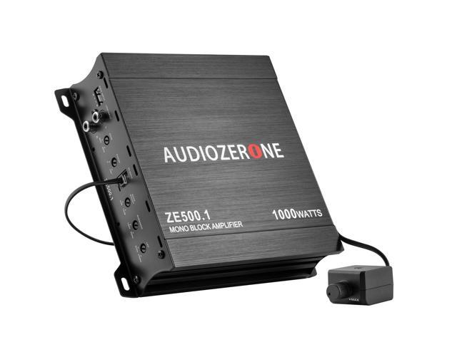 Car Audio Amplifier ZE500.1 1000W Monoblock Class D MOSFET Subwoofer Audio, 1-4 Ohm Stable, Low Pass Crossover, Mosfet Power Supply, Stereo