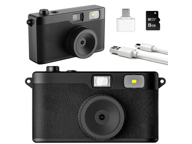 Screen Free Digital Camera, Reusable 12MP Vintage Digital Camera with Unlimited DIY Filters, OTG Support and Flash Light for Summer Camp with 8GB...
