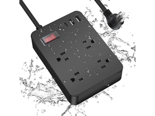 Outdoor Power Strip Weatherproof,Fast Charging Station 20W USB C,Waterproof Surge Protector 4 Outlets, Multi Outlet Extension for Camping, Garden,...