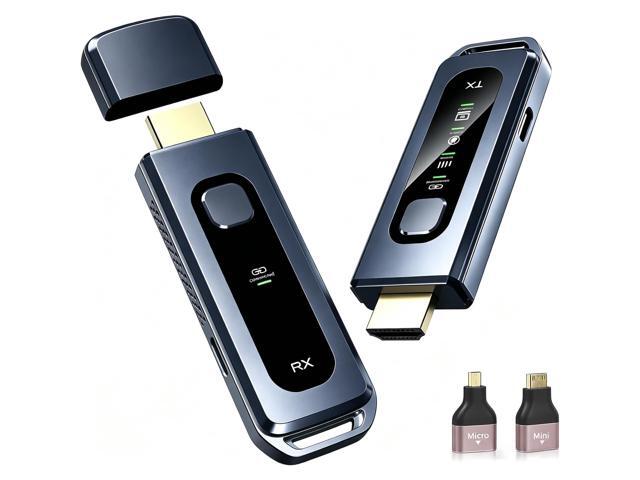 Wireless HDMI Transmitter and Receiver 328FT/100M, LED Display, 4K Input & Output, 5.8G+2.4G Dual Band, Wireless HDMI Extender Auto Pairing for...