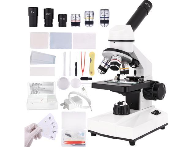Compound Microscope, 2000x Magnification, with Smartphone Adapter, Slide Set, Dual LED Illumination System, Adult Microscope, Suitable for...