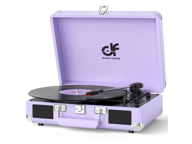 Vinyl Record Player 3-Speed Bluetooth Suitcase Turntable with Built-in Stereo Speakers, USB Recording, Portable Belt-Driven LP Player with RCA AUX.
