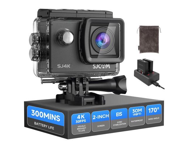 SJ4000 4K Ultra HD Waterproof Action Camera - 20MP WiFi Sports Cam for Adventure & Diving EIS Anti-Shake, Support External Mic & 4X Zoom,.