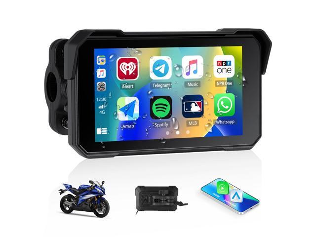 CarPlay Screen for Motorcycle,Portable Wireless Carplay/Android Auto for Motorcycle,5 inch IPS Waterproof Portable Radio GPS Display for Motorbike.