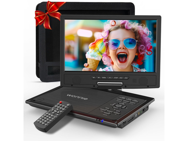 12.5' Portable DVD Player for Car with 10.5' Swivel Screen, 5 Hours Rechargeable Battery, Car DVD Player with Headrest Mount, Dual Speakers, Remote...