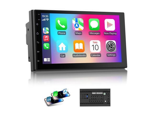 7 Inch Double Din Car Stereo with Wireless Apple CarPlay & Android Auto, Touchscreen Android Radio, Bluetooth Car Audio Receiver (No reversing Camera)