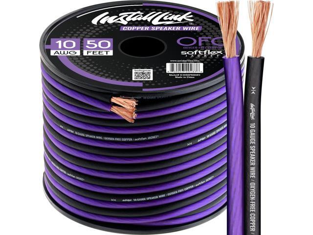 10 AWG Gauge Speaker Wire Cable (OFC) Stereo, Car or Home Theater (50 Feet)