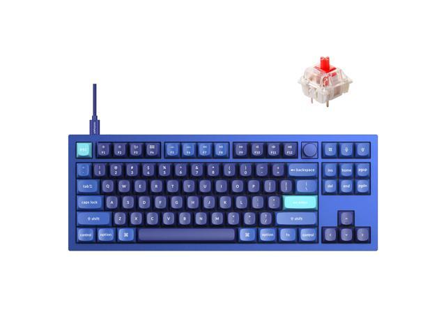 Q3 Wired Custom Mechanical Keyboard Knob Version, TKL Tenkeyless QMK/VIA Programmable Macro with Hot-swappable Gateron G Pro Red Switch Double.