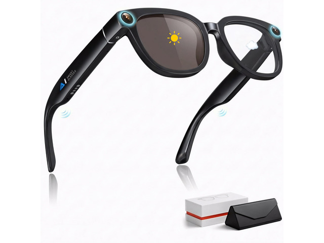 AI Smart Glasses with Camera, 13MP Camera Sunglasses with Photochromic Lens, AI Real Time Translation & Object Recognition, Voice Control Music &...