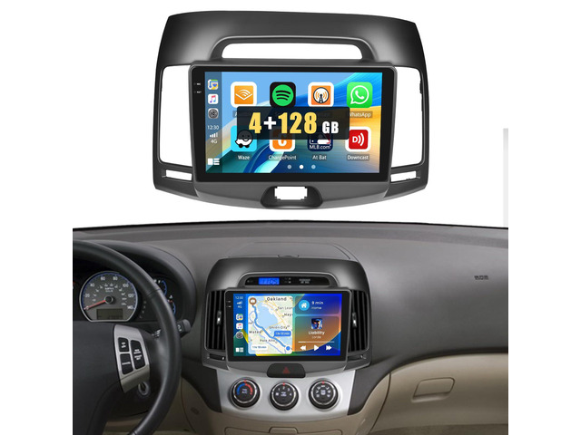 4+128G Radio for Hyundai Elantra 2007-2010, 9' Touch Screen for Elantra Bluetooth Radio with Wireless CarPlay/Android Auto, 5GHz WiFi, Bluetooth...