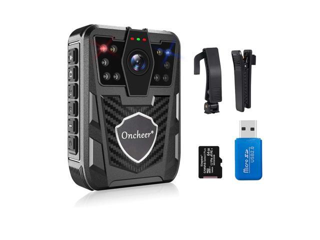 1080P Body Camera, with 64G Kingston TF Card Shoulder & Waist Clips, Police Body Cam 12H Long Time Record, Personal Body Worn Cameras for Law.