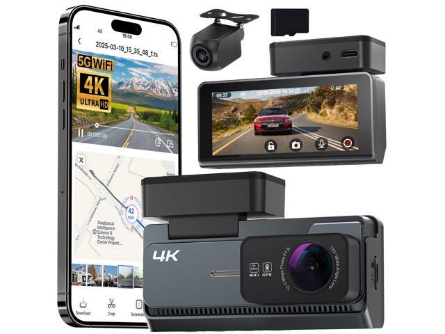 4K+2K Dash Cam Front and Rear, 5G WiFi GPS, 32GB Card Included, 3.39' Screen Dual Dashcam, G-Sensor, 24H Parking Mode, WDR, Dash Camera for Cars