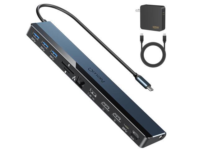 USB C Docking Station Dual Monitor with USB-C 100W Charger, 12-in-1 Laptop Dock with Dual HDMI 4K@30~60Hz, PD 100W, 5Gbps USB Ports*4, SD/TF Slot,...