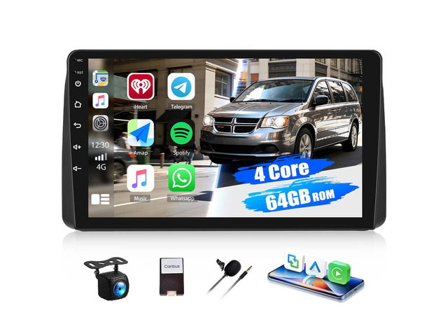 [4Core+64GB] Android 15 Car Stereo for Dodge Grand Caravan 2011-2020 Chrysler Town & Country 2011-2016 Grand Voyager 2011-2015 CarPlay Android Auto...