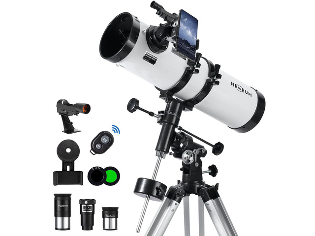 Telescope 130EQ Astronomical Reflector Telescope - Manual Equatorial Telescope for Adults Astronomy. Comes with 2X Barlow Lens Phone Adapter and...