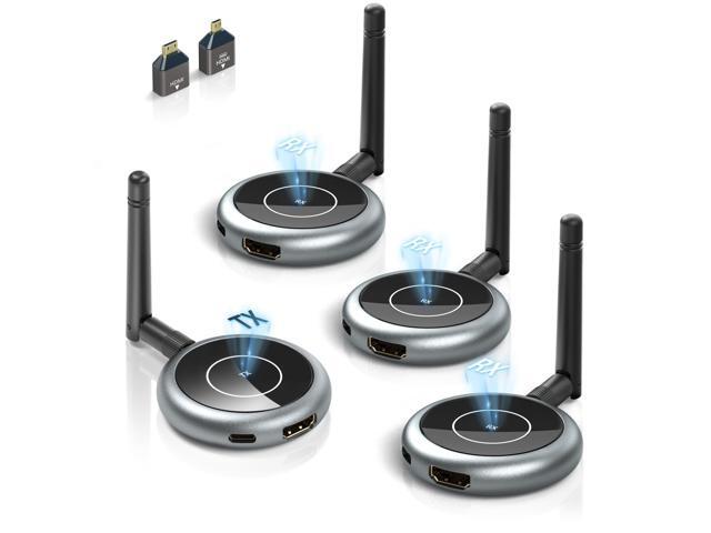Wireless HDMI Transmitter and 3 Receivers, 656FT/200M Range, 4K Decode 1080P@60Hz, Plug & Play for Multi-Room TV, Ultra-Low Lag, Support 8 RX,...