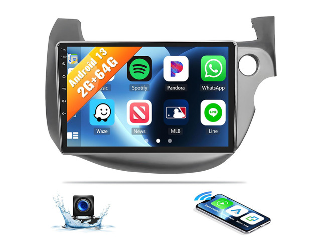 2G+64G Android Car Stereo Radio for Honda Fit Jazz 2008-2013 Right Drive CarPlay Android Auto Mirror Link 10.1 Inch Touch Screen with GPS...
