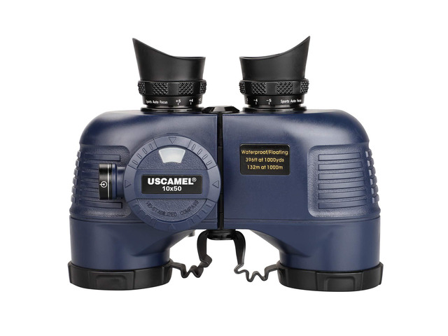 10x50 Marine Binoculars for Adults, Waterproof Binoculars with Rangefinder Compass Tripod Adapter,BAK4 Prism FMC Lens for Navigation Bird Watching...