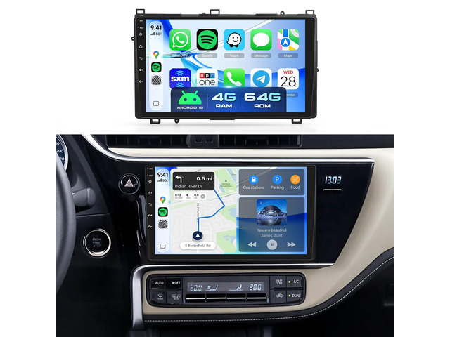 Android 15 4G+64G Radio for Toyota Corolla 2017 2018 2019 Car Stereo with Wireless Carplay Android Auto,5.0 Bluetooth 32EQ,9inch 1280x720P IPS...