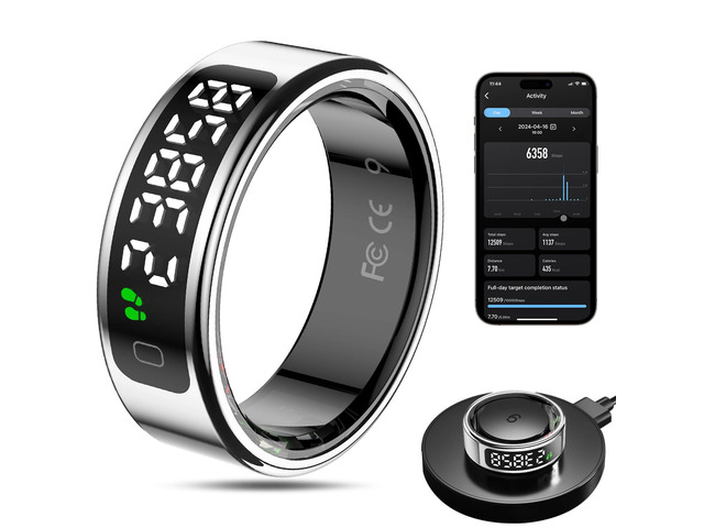 Smart Ring Health Tracker for Men/Women,Fitness Ring Sleep Tracker,Fast Charging for Long-Lasting Use,for Pedometer Exercise,Monitor Sleep, Heart...