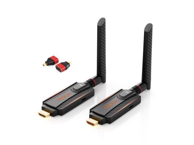 Wireless HDMI Transmitter and Receiver, 1 to 2 Extender Kit 656ft Long Range Stable 1080P,5GHz 0.05s Low Lag with Privacy Button, Plug and Play for.