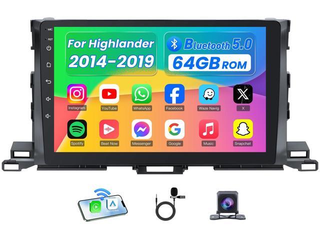 4Core+64G ROM Car Radio for Toyota Highlander 2014-2019 with Wireless CarPlay Android Auto: 5G WiFi Stereo 10.2 Inch Touch Screen 1280 * 800 GPS...