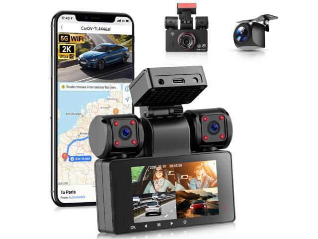 4 Channel 360° Dash Cam, 2K Front 1080P Rear Left Right, 3' IPS Screen, 5G WiFi APP Control, 8 IR Night Vision, G-Sensor, Loop Recording, 24/7...