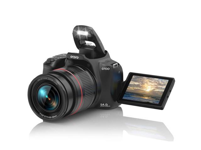 G700 Digital Camera, 12X Optical Zoom 4K Video AF/MF 3.0' Touch Screen Built-in Flash 2 Batteries (Black)