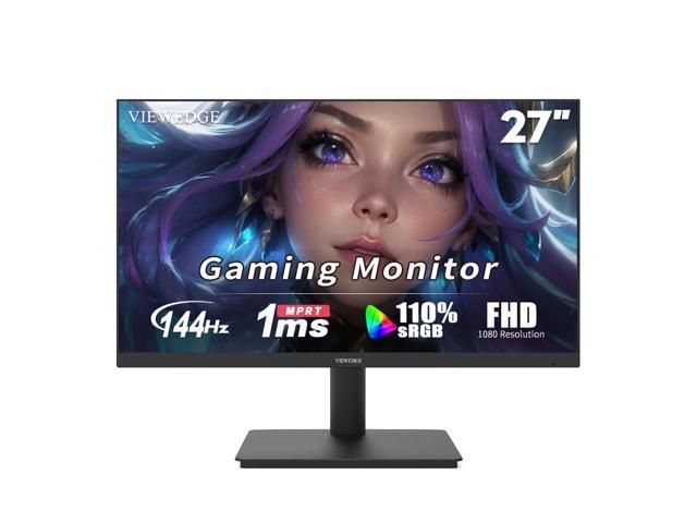 27 Inch Gaming Monitor 1080p 144hz, 1ms IPS FHD Computer Monitor with 110% sRGB, Bluelight Filter, HDMI & VGA Port, Support Wall Mount