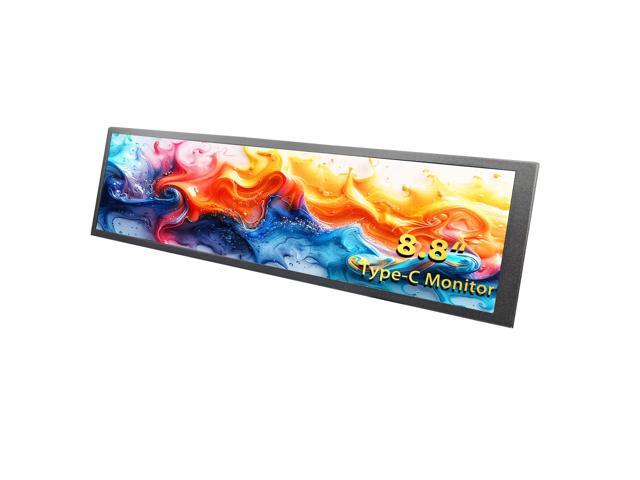 8.8-inch Touchscreen Bar Display, 1920x480, Metal Shell IPS Portable Touch Monitor with USB-C Port. Compatible with Raspberry Pi, Laptop Aida64...