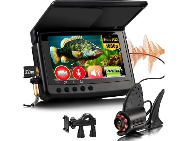 2026 [Audio+Video Record] HD1080P Underwater Fishing Camera w/DVR 32GB, 10000mAh, 5'' OLED, Ice Fishing Camera Underwater Portable Fish Finder.