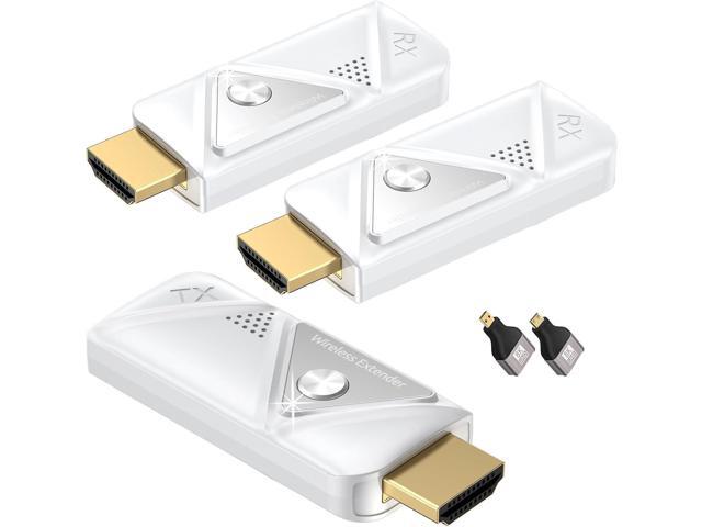 Wireless HDMI Transmitter and 2 Receivers 382FT/100M, 2.4G+5G Plug & Play Wireless HDMI Extender Kit 4K Decode for Video and Audio to Monitor from.