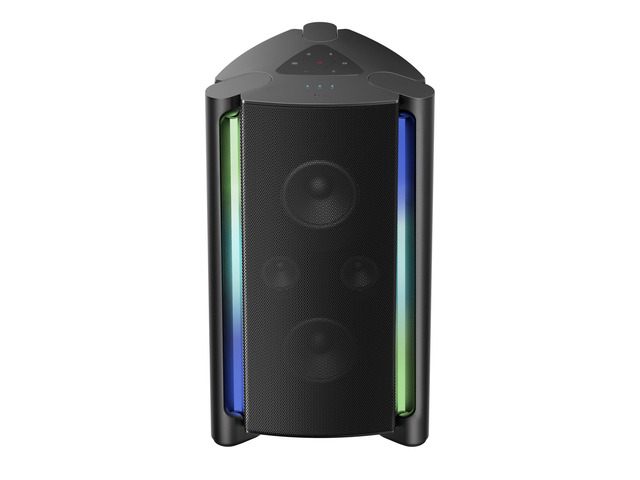 TP200K Portable Bluetooth Party Speaker with 5 RGB Dynamic Light Shows, 12 Hr Battery, and IPX4 Splash-Proof Rating