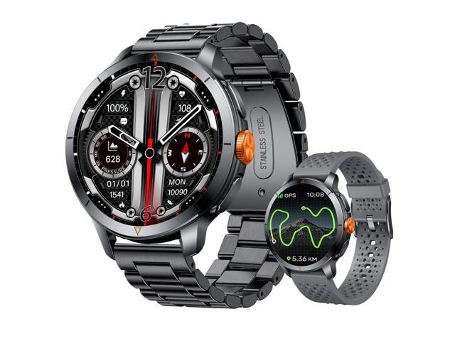 Smart Watch for Men (Answer/Make Call), Built-in GPS, Compass, 1.60' AMOLED, 5ATM Waterproof, Heart Rate SpO2 Sleep Monitor, iPhone Android - Grey