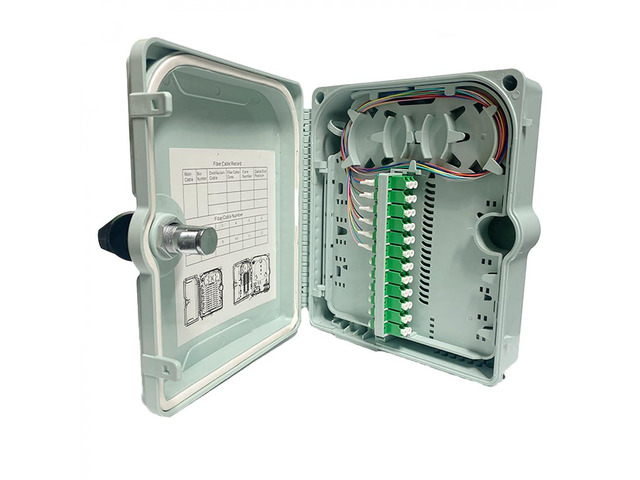 Fiber Optic Wall Mount or Pole Mount Enclosure for Indoor or Outdoor Fiber Optic Terminations and Fusion Splice installations with Couplers. (LC...