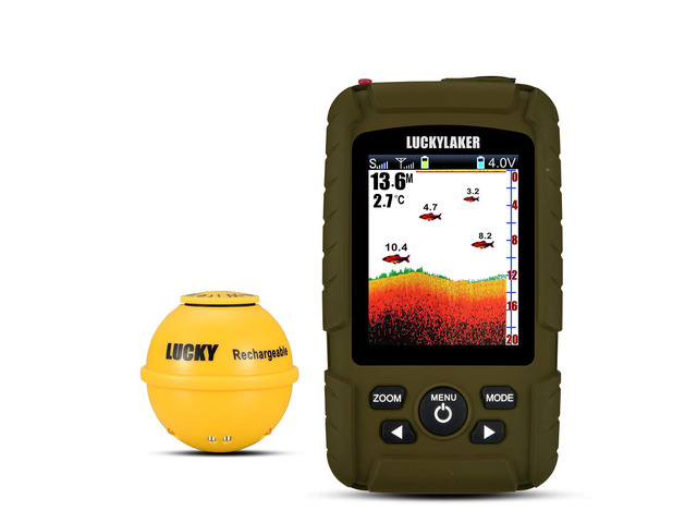 Portable Sonar Fish Finder Boat Depth Fishing Fish Finders Waterproof Handheld Wireless Fishing Finder Kayak Transducer Depth Finders for Ice...