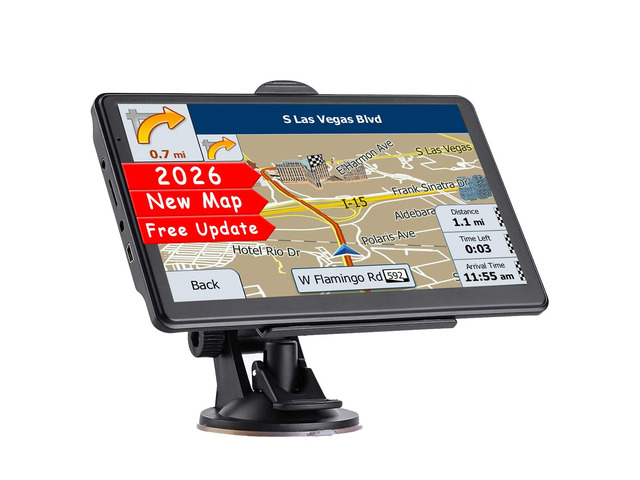 7' GPS Navigator for Car Truck RV, Car GPS Navigation System with 2026 Maps, Free Updates, Voice Guidance, Speed & Red-Light Camera Alerts, Custom...