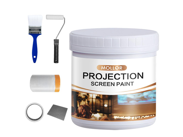 Projector Screen Paint Single-Coat Short Throw Projector Screen Paint For Picture Perfect 1080 HD and 4K UHD Clarity Ideal For At-Home Indoor...