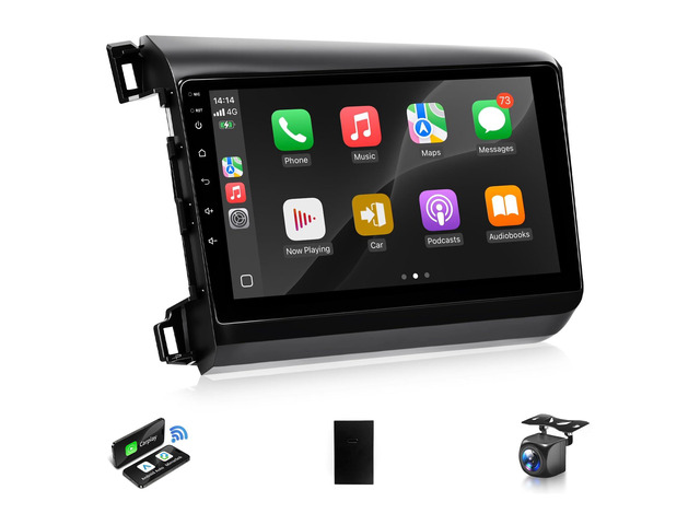 Car Stereo for Honda Civic 2012 to 2015 Wireless Apple Carplay Android Auto Radio for Honda Civic Car Play With 5G WiFi GPS Navigation FM RDS EQ...