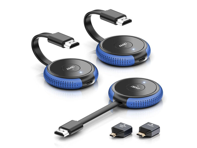 4K Wireless HDMI 2 Transmitters & 1 Receiver, 2.4/5.8GHz HDMI Wireless Multiple TX, Casting Video &Audio Extender for Laptop, DSLR, TV Box,...