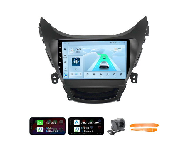 Car Stereo Compatible with Hyundai Elantra 2012-2013 9inch Radio Wireless CarPlay,Android Auto,GPS NAV,Touchscreen,Plug-and-Play,Bluetooth,Backup...