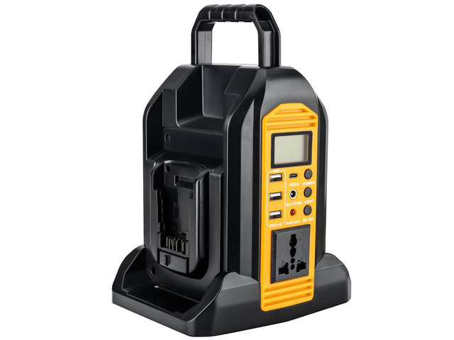 350W Portable Power Supply Inverter Power Adapter Compatible with Dewalt 20V Li-ion Battery, DC 20V to AC 120V Converter with AC Output, USB Port,...