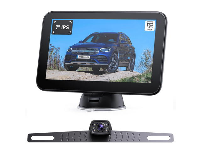 Wired Backup Camera Kit with 7' Monitor, HD 1080P Display for Car Truck/Pickup/SUV/Van/RV, Night Vision Rear View Camera IP69 Waterproof-B7