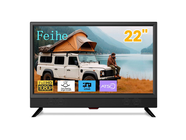 22 Inch TV,1080p LED Widescreen HDTV with Digital ATSC Tuners, Flat Screen TV with HDMI/VGA/RCA/USB for Kitchen, RV, Bedroom, Caravan(NO Smart...